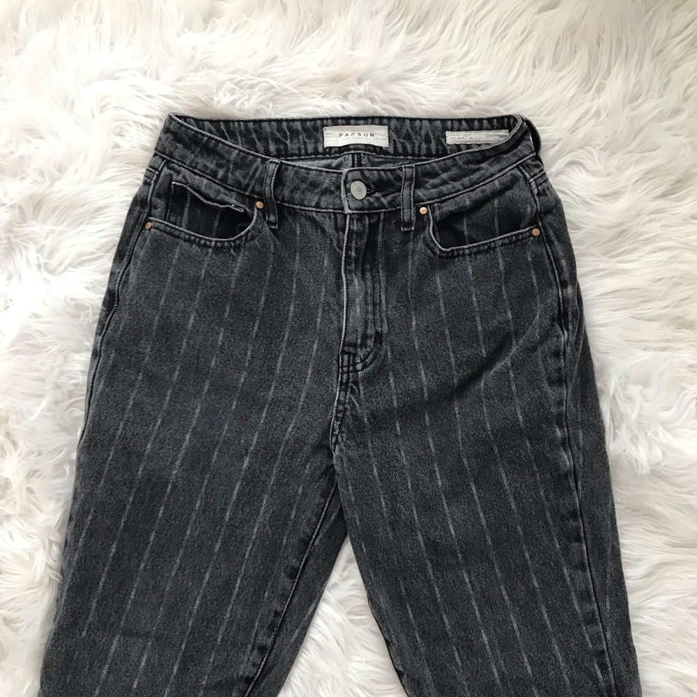 Black striped pacsun mom jean